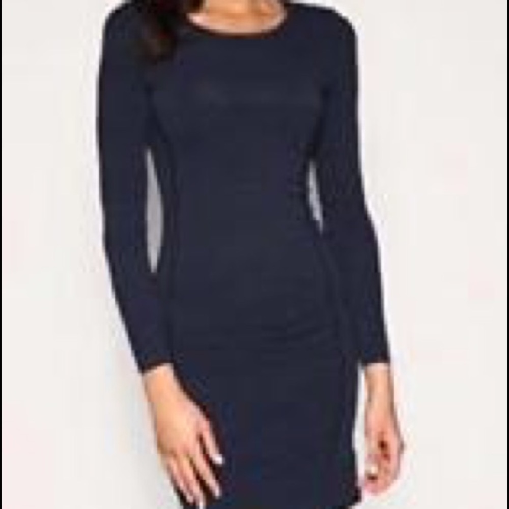 French Connection Navy Long Sleeve Bandage Dress